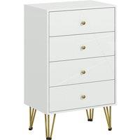 HOMCOM Bedroom Dresser: 4-Drawer Chest with Hairpin Legs, Stylish Storage Solution Aosom UK