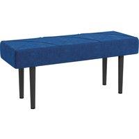 HOMCOM Upholstered Bedroom Bench with X-Shape Steel Legs, Elegant Hallway Bench for End of Bed, Blue Aosom UK