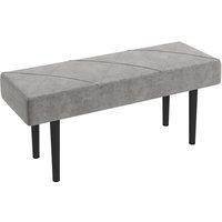 HOMCOM Upholstered End of Bed Bench, X-Shape Design with Steel Legs, Hallway Bedroom Bench, Grey Aosom UK