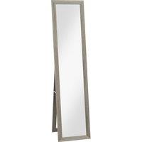 HOMCOM Free Standing Mirror w/ Anti-Slip Pads & Wood-Effect Frame for Bedroom, Hallway or Lounge, 155 x 40 cm, Grey Aosom UK