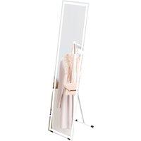 HOMCOM LED Dressing Mirror, Free Standing or Wall Mounted Bedroom Mirror with Dimmable & 3 Colour Lighting, White Aosom UK