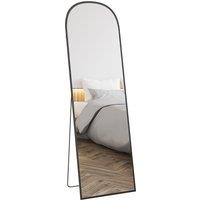 HOMCOM Full Length Mirror, 162x50cm Arched Free Standing Floor Mirror w/ Aluminium Alloy Frame, Hanging or Leaning for Living Room, Bedroom Aosom UK