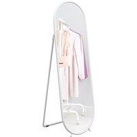 HOMCOM 40 x 160cm Full Length Mirror, Floor Standing, Wall-Mounted or Leaning Against Wall Oval Full Body Mirror w/ Support Frame Aosom UK