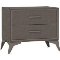 HOMCOM Velvet Bedside Table, Side Table with 2 Drawers, Modern Bedside Cabinet with Storage and Steel Legs for Bedroom, Living Room, Brown Aosom UK