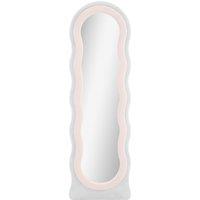 HOMCOM Wavy Velvet-Feel Full Length Mirror - Pink