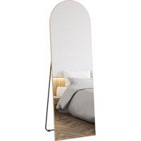 HOMCOM 150cm Arched Full Length Mirror - Gold Tone Aosom UK