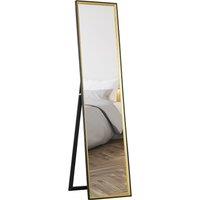 HOMCOM Full Length Mirror, 37 x 157cm Wall Mounted, Leaning, Free Standing Mirror, Framed Full Body Mirror for Living Room, Bedroom, Black