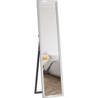 HOMCOM Full Length Mirror, 37 x 157cm Wall Mounted, Leaning, Free Standing Mirror, Framed Full Body Mirror for Living Room, Bedroom, Silver Aosom UK