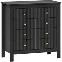 HOMCOM Elegant Chest of Five Drawers - Black