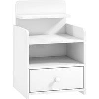 HOMCOM Bedside Cabinet, Bedside Table with Drawer and Shelf for Living Room, White
