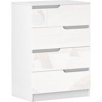 HOMCOM 4 Drawer Chest of Drawers, Modern Dresser for Bedroom, Living Room, 60 x 40 x 85cm, White