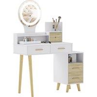 HOMCOM Elegant Dressing Table, with Storage - White