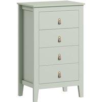 HOMCOM Bedroom Chest of Drawers, Modern 4 Drawer Dresser Cabinet with PU Leather Handles and Metal Runners for Living Room, Hallway, Entryway, Green