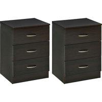 HOMCOM Bedside Cabinet with Drawer and Shelf, White Bedside Table for Bedroom, Living Room, Nightstand Side Table with Metal Rail Set of 2