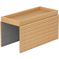 HOMCOM Bamboo Sofa Arm Tray, Foldable Anti-Slip Armrest Tray for Drinks and Snacks, Natural Wood Finish