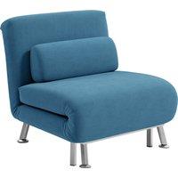HOMCOM Single Sofa Bed, 1 Person Sleeper Foldable Lounge with Pillow, Blue Aosom UK
