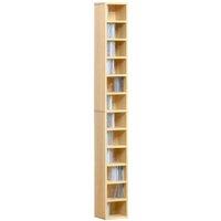 HOMCOM 12-tier Media Storage Cabinet 204 CDs Shelf Tower Multimedia Organizer Rack Stand Bookcase Display Unit Aosom UK