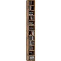 HOMCOM 204 CD Tall Narrow Media Storage Tower - Rustic Brown Aosom UK