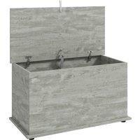 HOMCOM Storage Chest, 102L Blanket Box, Shoe Bench with Safety Hinged Lid, Bed End Bench for Bedroom, 80 x 40 x 45cm, Grey