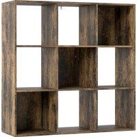 HOMCOM Nine-Cube Storage Shelf - Rustic Brown