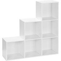 HOMCOM 3-Tier 6 Cube Shelving Unit: Organised Storage Solution for Home & Office, Pristine White Aosom UK