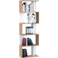 HOMCOM 5-tier Bookcase Storage Display Shelving S Shape design Unit Divider White Aosom UK