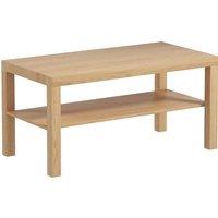 HOMCOM 2-Tier Coffee Table with Storage Shelf, Rectangular Centre Table for Living Room, Home Office, Natural Wood Finish