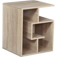 HOMCOM Side Sidekick: 3 Tier Oak End Table with Open Shelves, Living Room Coffee Organiser Aosom UK