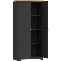 HOMCOM Kitchen Cupboard, 172cm Freestanding Storage Cabinet with Doors and Shelves, Black