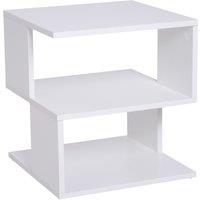 HOMCOM Modern Coffee Table, Square 2-Tier Design with Storage Shelf, for Living Room, White Aosom UK