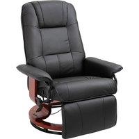 HOMCOM Reclining Swivel Chair, with Footrest - Black