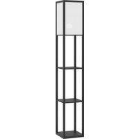 HOMCOM Floor Lamp with Shelves, 3 Layer Column Modern Standing Lamp for Living Room, Bedroom, Office, Bulb not Included, Black