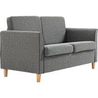 HOMCOM Compact Loveseat Sofa, Modern 2 Seater Sofa for Living Room with Wood Legs and Armrests, Grey