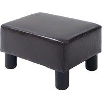 HOMCOM Ottoman Cube Footstool, PU Leather with 4 Plastic Legs, Versatile Furniture for Living Room, 45L x 45W x 45H cm, Black Aosom UK