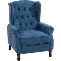 HOMCOM 150 Reclining Vintage Armchair, with footrest, Royal Blue