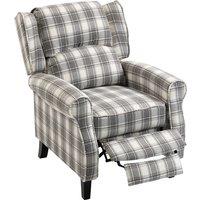 HOMCOM 160 Reclining Armchair, with Footrest - Grey and White