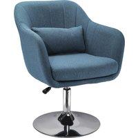 HOMCOM Swivel Accent Chair Contemporary Vanity Armchair with Adjustable Height Thick Cushion Lumbar Support Armrest for Bedroom Office Aosom UK