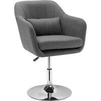 Swivel Accent Chair HOMCOM Contemporary Vanity Armchair with Adjustable Height Thick Cushion Lumbar Support Armrest for Bedroom Aosom UK