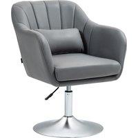 Arm Chairs Accent Chair for Living Room HOMCOM Contemporary Vanity Armchair with Adjustable Height Thick Cushion, Grey Aosom UK