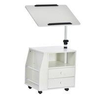HOMCOM Swivel Bedside Table, Multi-Functional End Table for Living Room, Nightstand for Bedroom Aosom UK