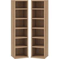 HOMCOM CD Media Display Shelf Unit Tower Rack with Adjustable Shelves, Set of 2 Aosom UK
