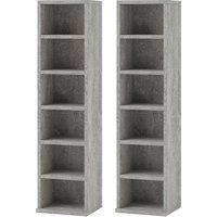 HOMCOM Set of Two 102 CD Storage Units - Cement Grey Aosom UK