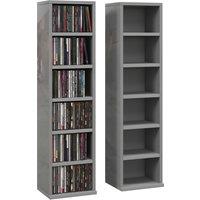 HOMCOM Set of Two 102 CD Storage Units - High Gloss Grey Aosom UK