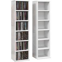 HOMCOM Set of Two 102 CD Storage Units - High Gloss White Aosom UK