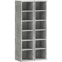 HOMCOM Set of 2 CD Media Display Shelf Unit Tower Rack with Adjustable Shelves, Grey