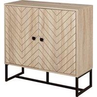 HOMCOM Storage Cabinet Adjustable Shelf Metal Frame Handles Tabletop Unique Home Style Organiser