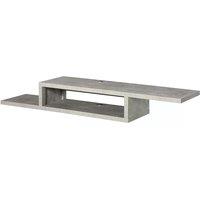 HOMCOM Wall Mounted Media Console, Floating TV Stand Component Shelf, Entertainment Center Unit, Grey Aosom UK