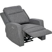 HOMCOM Electric Recliner Armchair, Recliner Chair with Adjustable Leg Rest, USB Port, Charcoal Grey Aosom UK