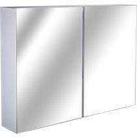 HOMCOM Bathroom Mirror with Storage, 2 Internal Adjustable Shelves, Cushioned Door without Noise, for Mirrored Vanity, Bedroom Aosom UK