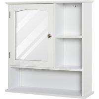 Kleankin Wall Mounted Bathroom Cabinet with Mirror, Adjustable Shelf Storage Organiser for Bathroom,